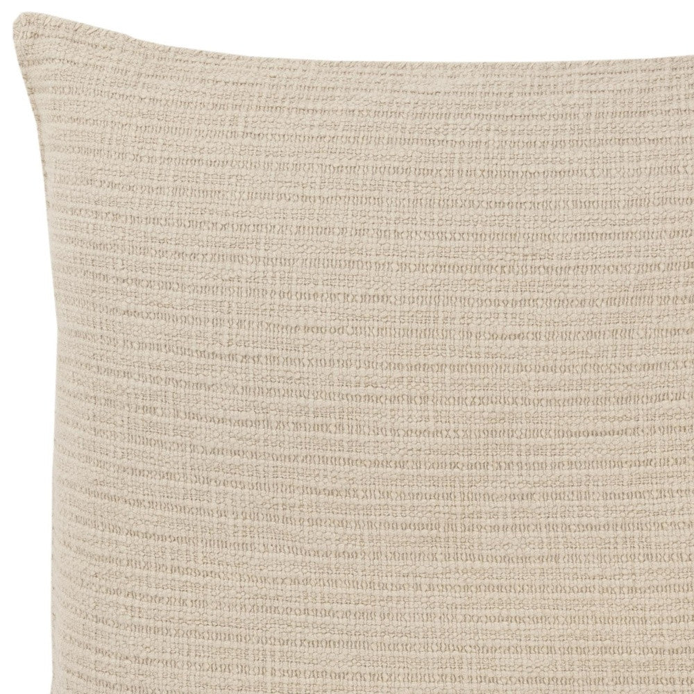 22" Natural Striped Cotton Throw Pillow FurniFindUSA