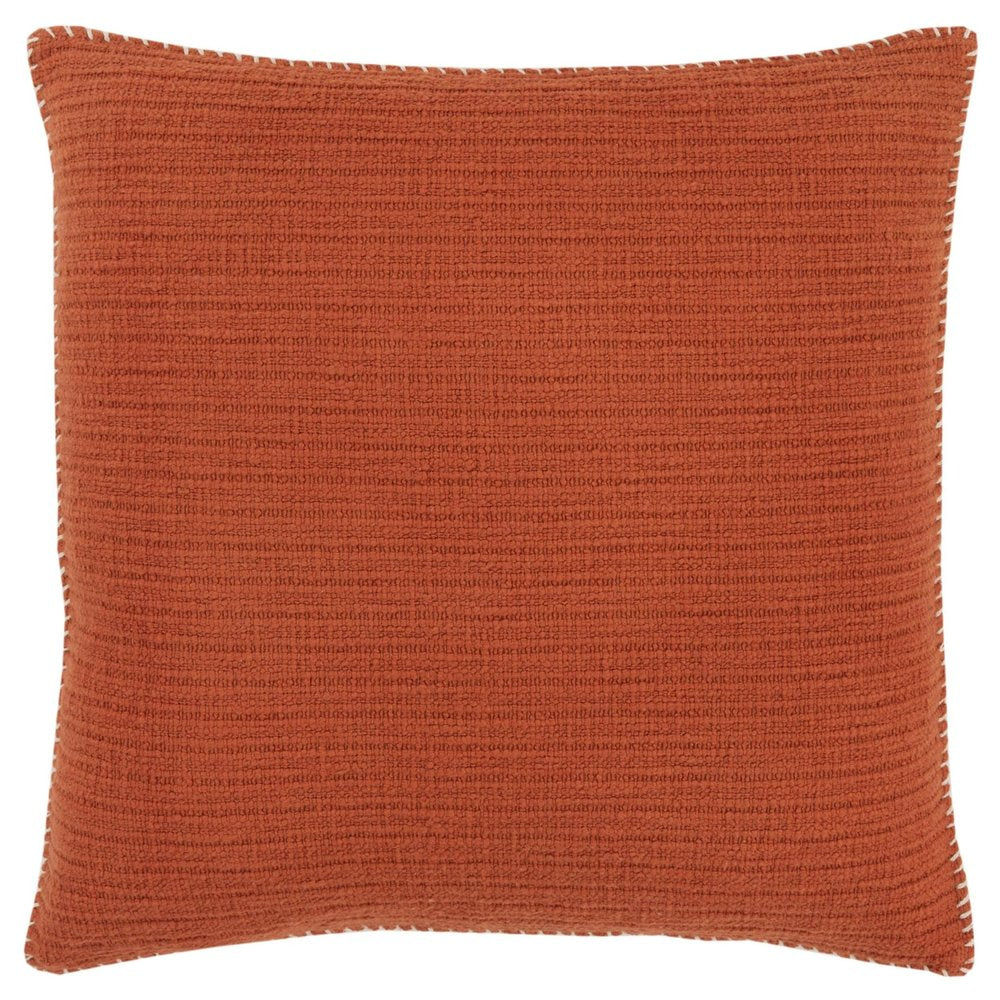 22" Orange Striped Cotton Throw Pillow — view 1