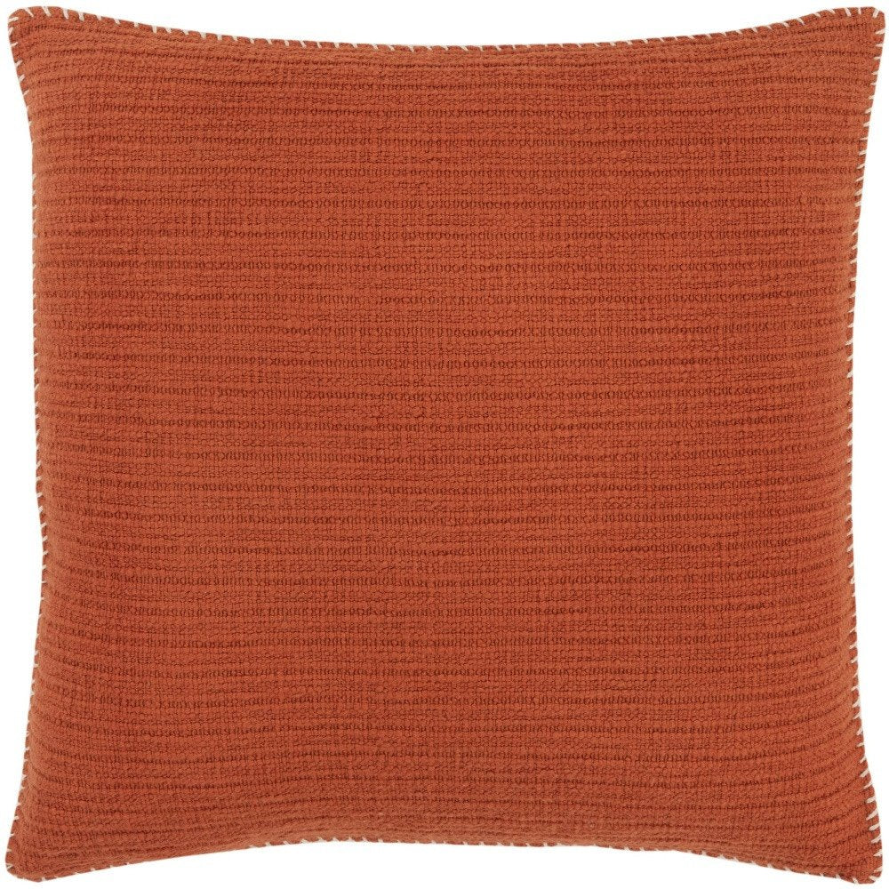 22" Orange Striped Cotton Throw Pillow — view 4