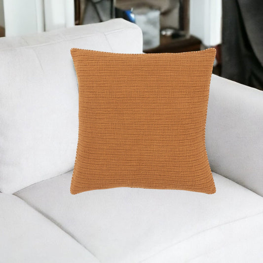 22" Pumpkin Striped Cotton Throw Pillow FurniFindUSA