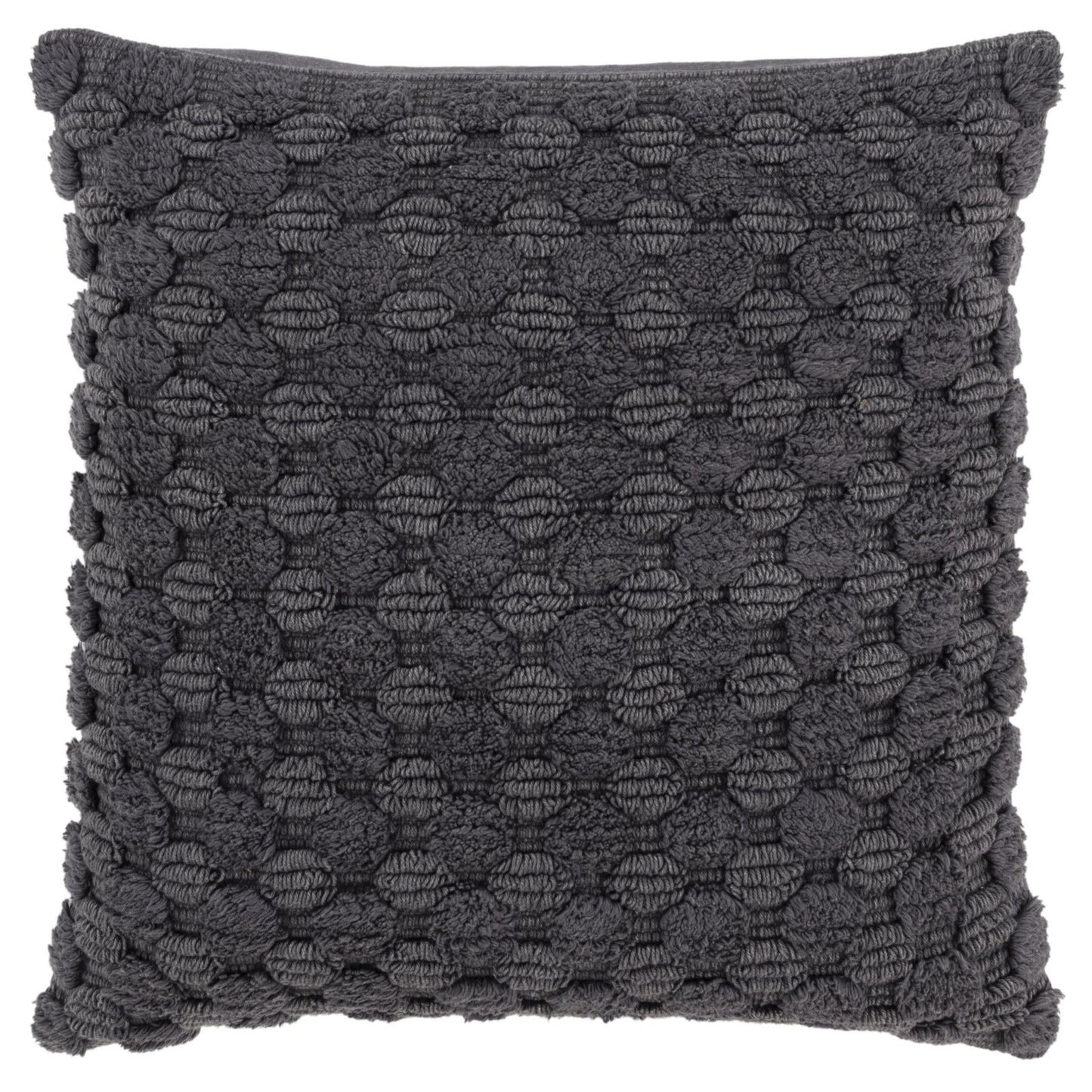 20" Charcoal Cotton Throw Pillow With Texture FurniFindUSA