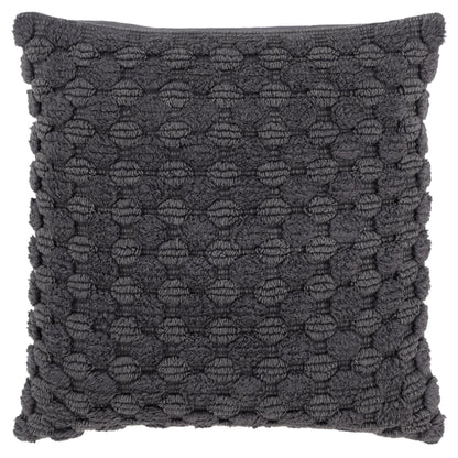 20" Charcoal Cotton Throw Pillow With Texture FurniFindUSA