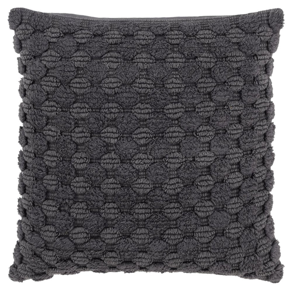 20" Charcoal Cotton Throw Pillow With Texture HomeRoots