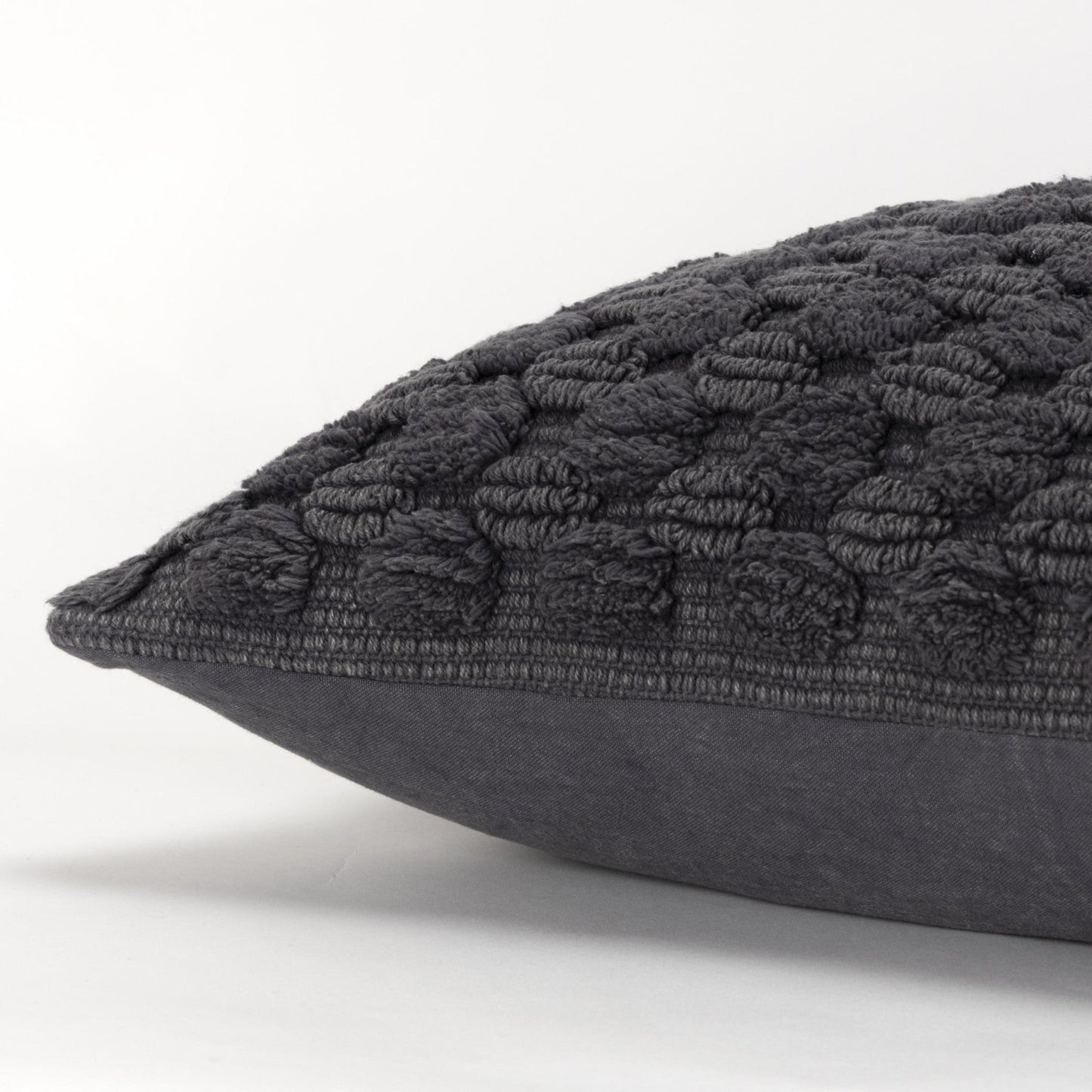 20" Charcoal Cotton Throw Pillow With Texture FurniFindUSA