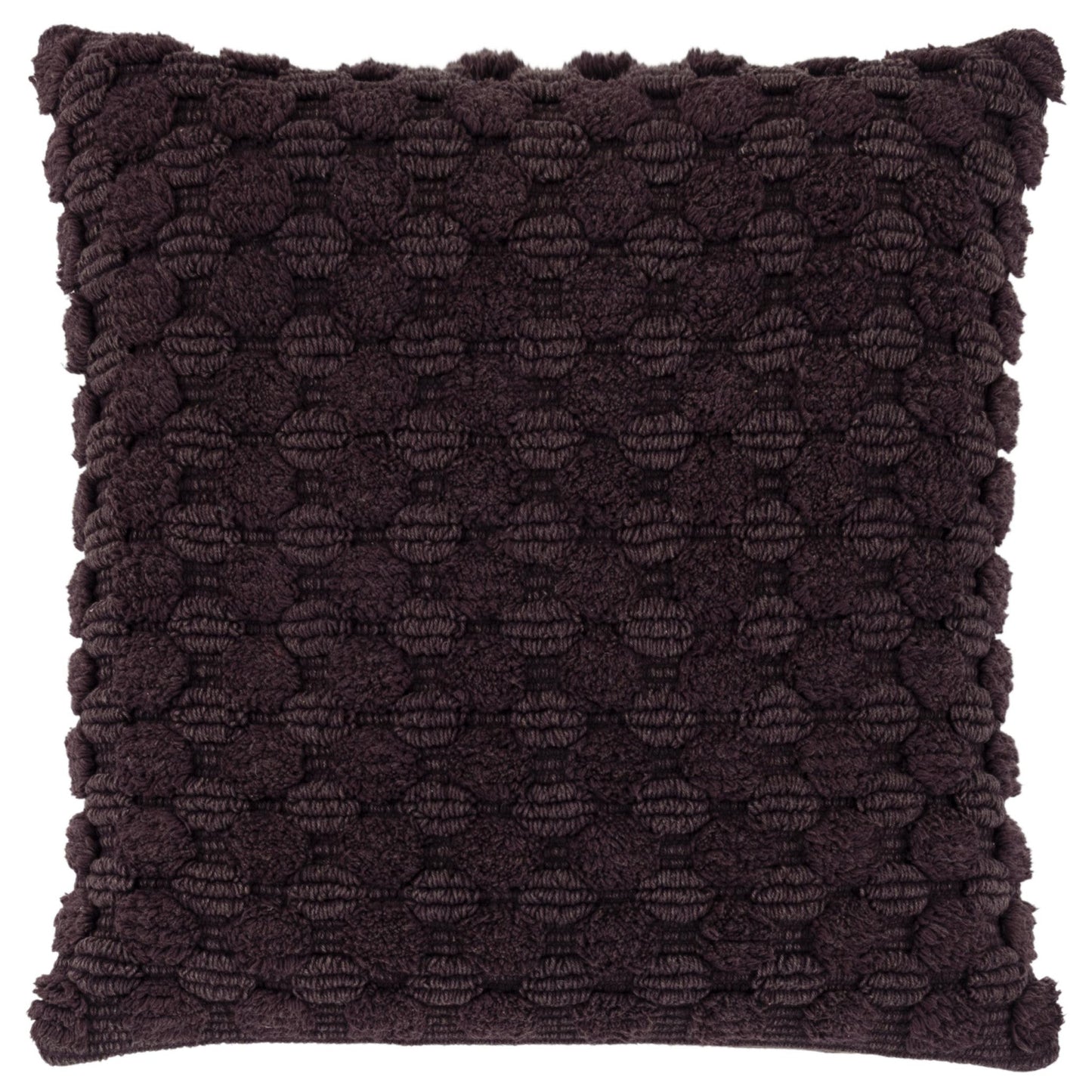 20" Wine Cotton Throw Pillow With Texture FurniFindUSA