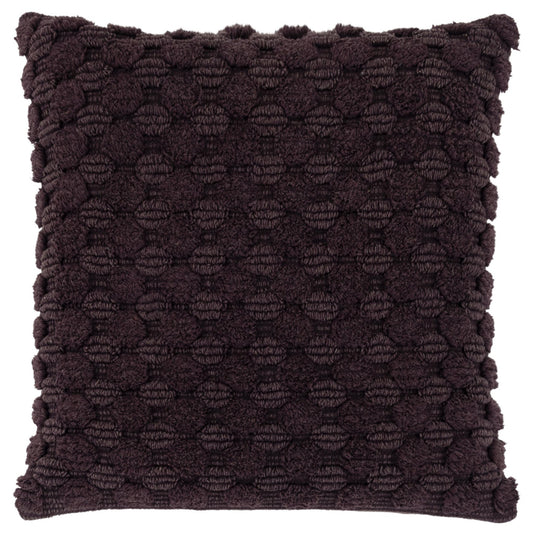 20" Wine Cotton Throw Pillow With Texture FurniFindUSA