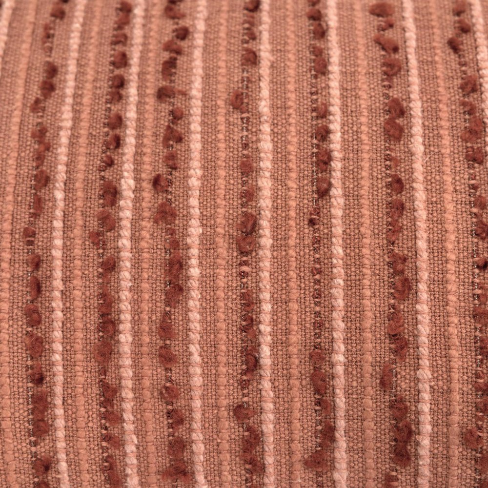 14" X 14" Terra Cotta Striped Cotton Blend Throw Pillow — view 2