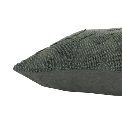14" X 26" Green Botanical Cotton Throw Pillow With Texture FurniFindUSA