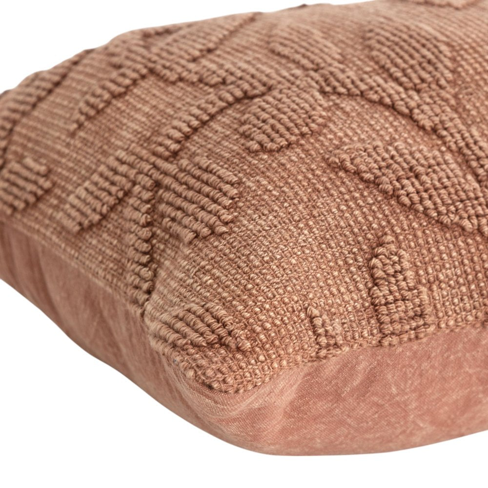 14" X 26" Terra Cotta Cotton Lumbar Throw Pillow With Texture — view 5