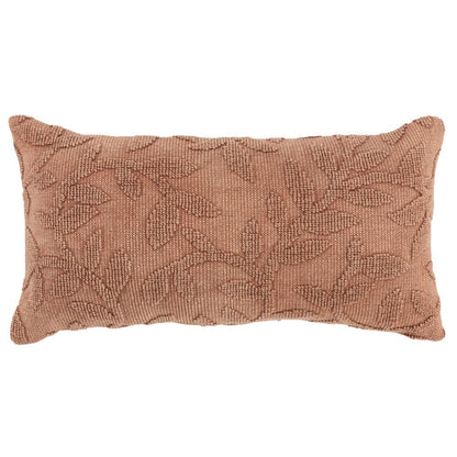 14" X 26" Terra Cotta Cotton Lumbar Throw Pillow With Texture HomeRoots