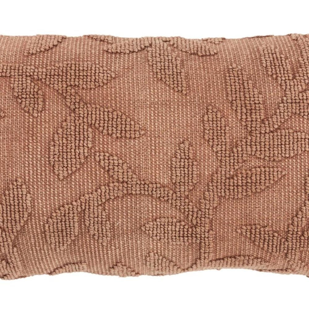 14" X 26" Terra Cotta Cotton Lumbar Throw Pillow With Texture — view 7
