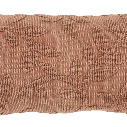14" X 26" Terra Cotta Cotton Lumbar Throw Pillow With Texture