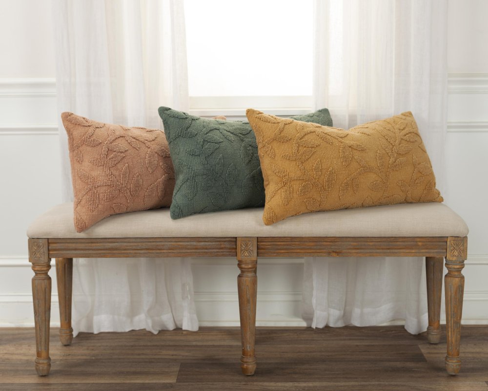 14" X 26" Terra Cotta Cotton Lumbar Throw Pillow With Texture HomeRoots