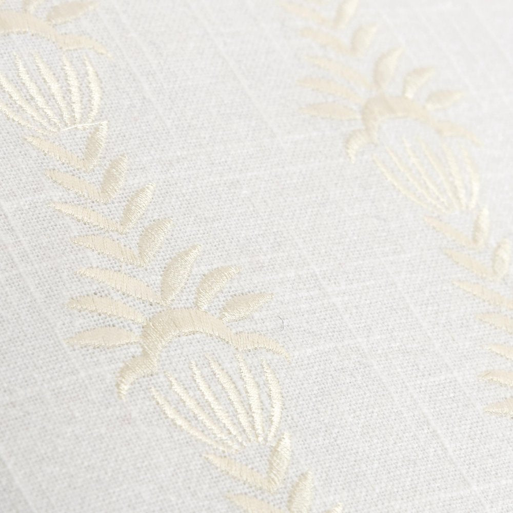 20" White Cotton Throw Pillow With Embroidery — view 2