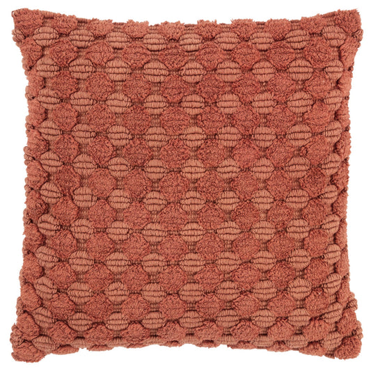 20" Terra Cotta Cotton Throw Pillow With Texture FurniFindUSA