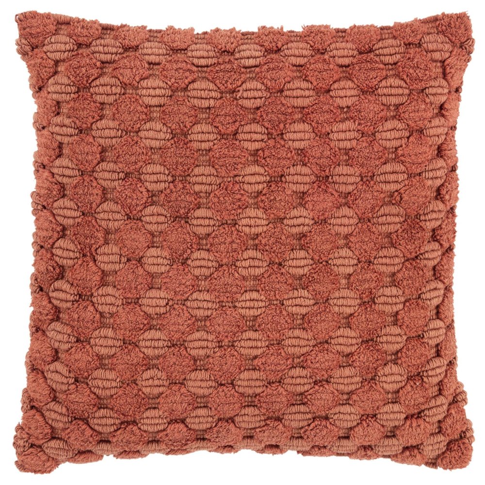 20" Terra Cotta Cotton Throw Pillow With Texture — view 1