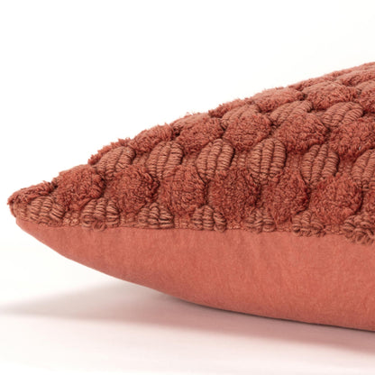 20" Terra Cotta Cotton Throw Pillow With Texture FurniFindUSA
