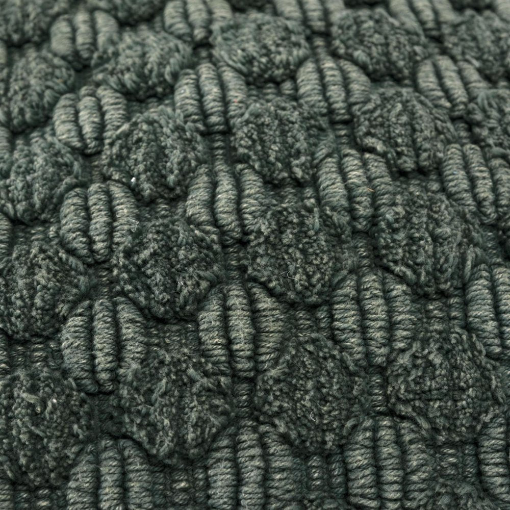 20" Dark Green Cotton Throw Pillow with Texture