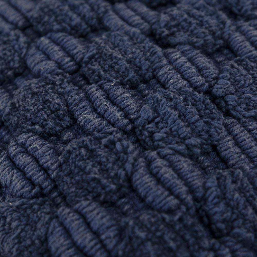 20" Blue Cotton Throw Pillow With Texture — view 2