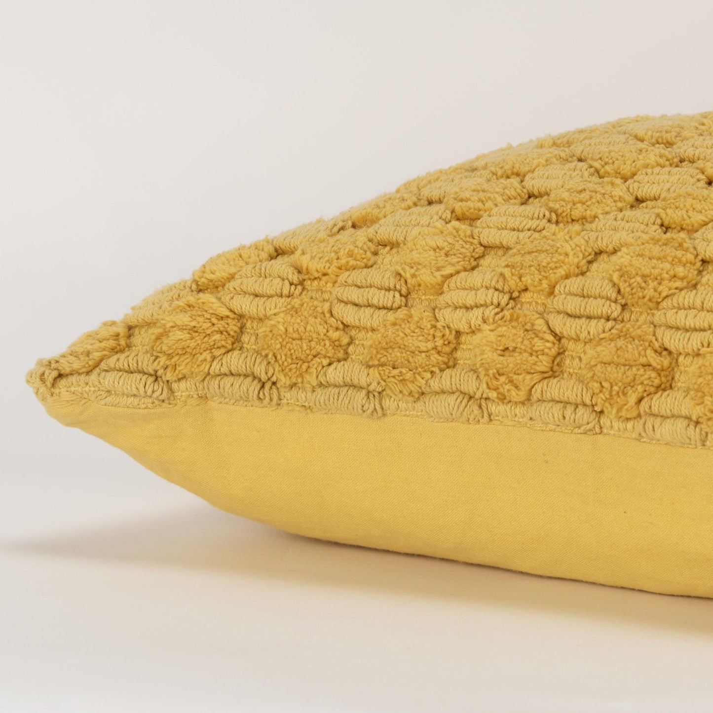 20" Yellow Cotton Throw Pillow With Texture 6.25" (L) x 20.0" (W) x 20.0" (H) FurniFindUSA