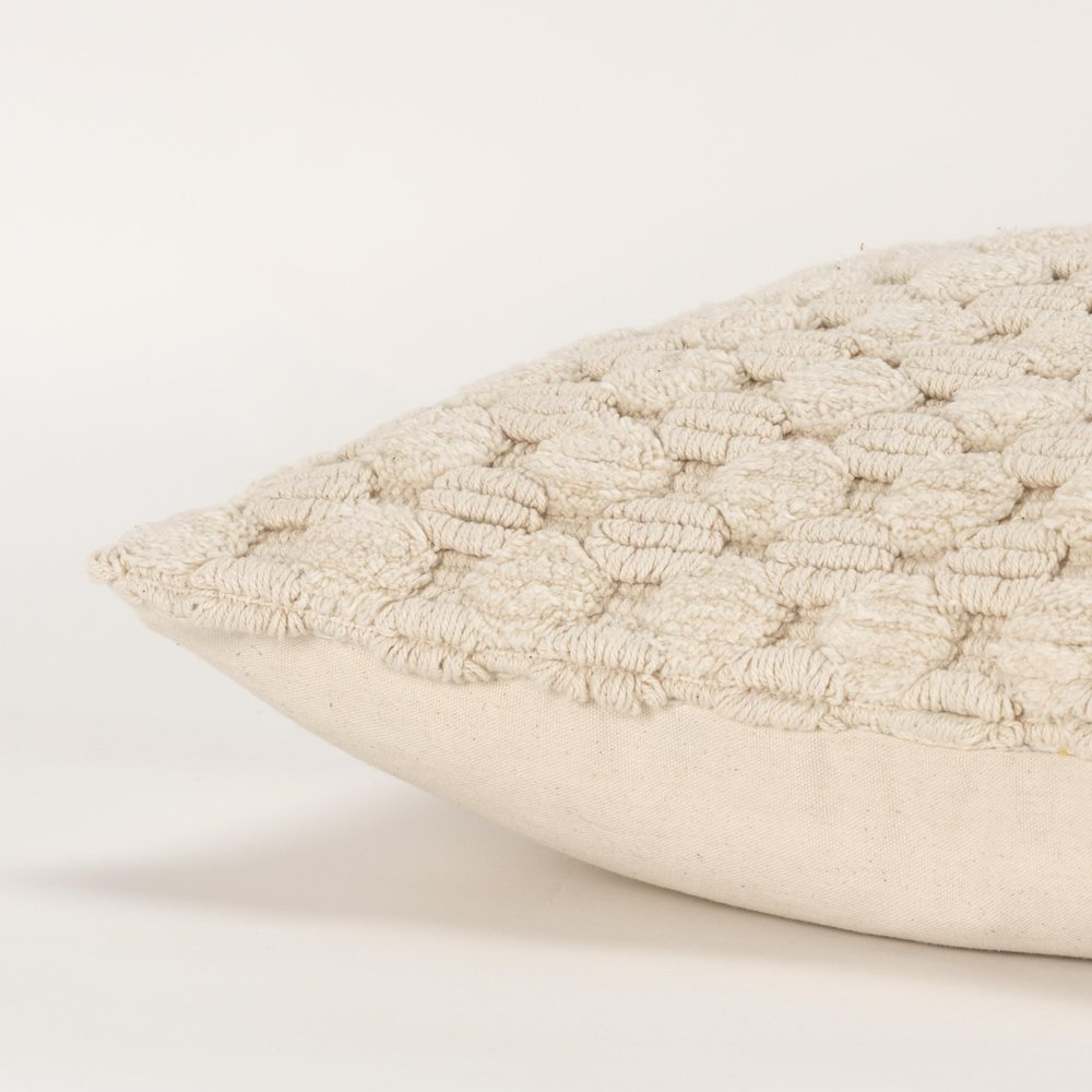 20" Ivory Cotton Throw Pillow With Texture — view 4