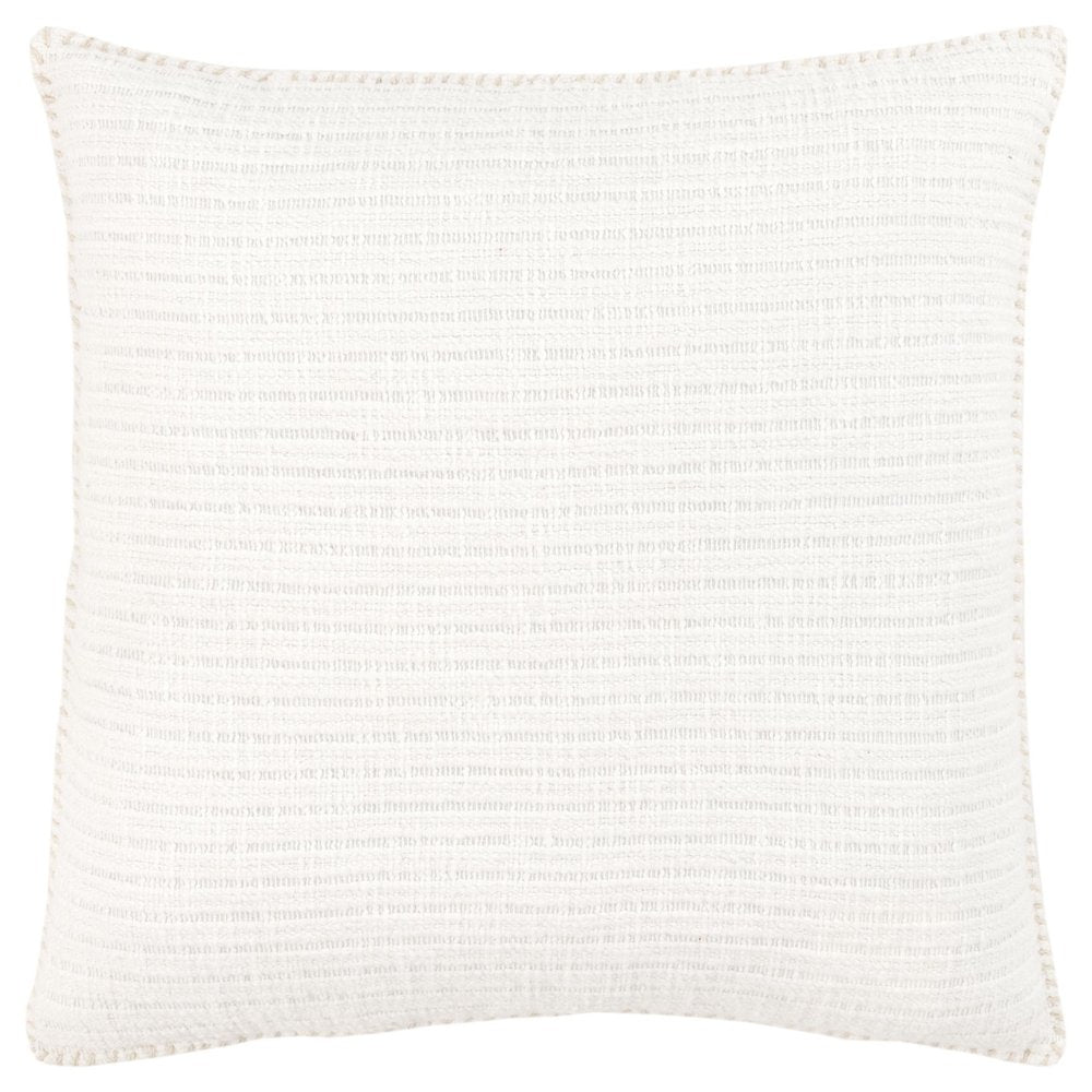 22" White Striped Cotton Throw Pillow — view 4
