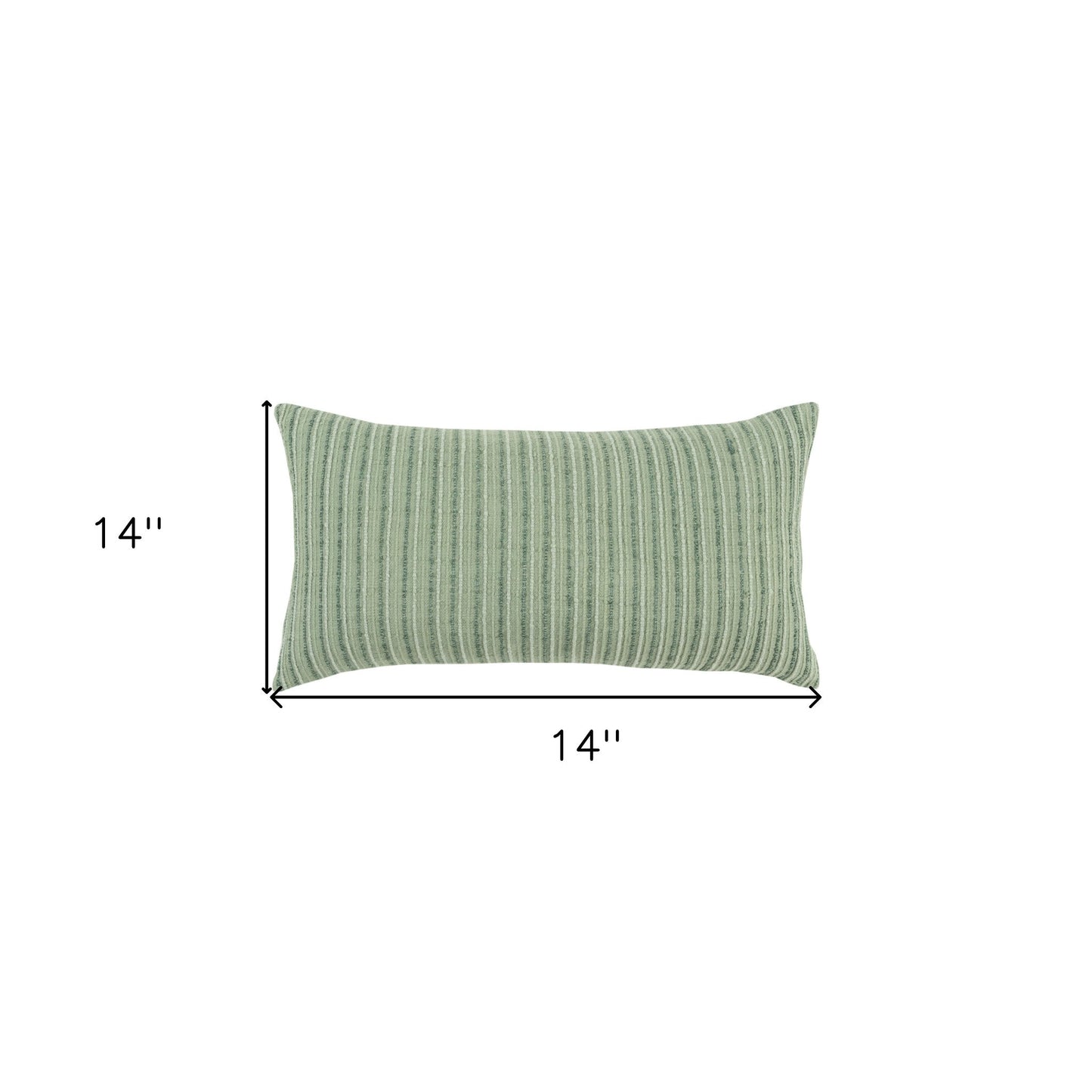 14" X 14" Green Cotton Blend Pillow FurniFindUSA