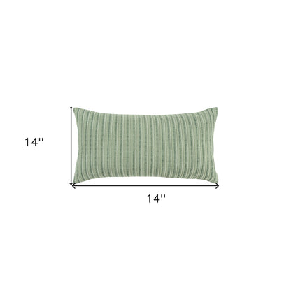 14" X 14" Green Cotton Blend Pillow FurniFindUSA