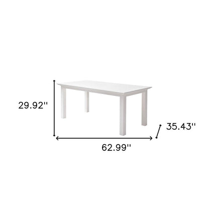 63" White Solid Wood Dining Table HomeRoots