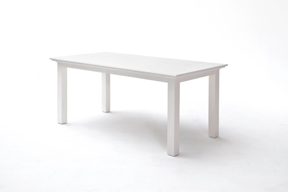 71" White Solid Wood Dining Table HomeRoots