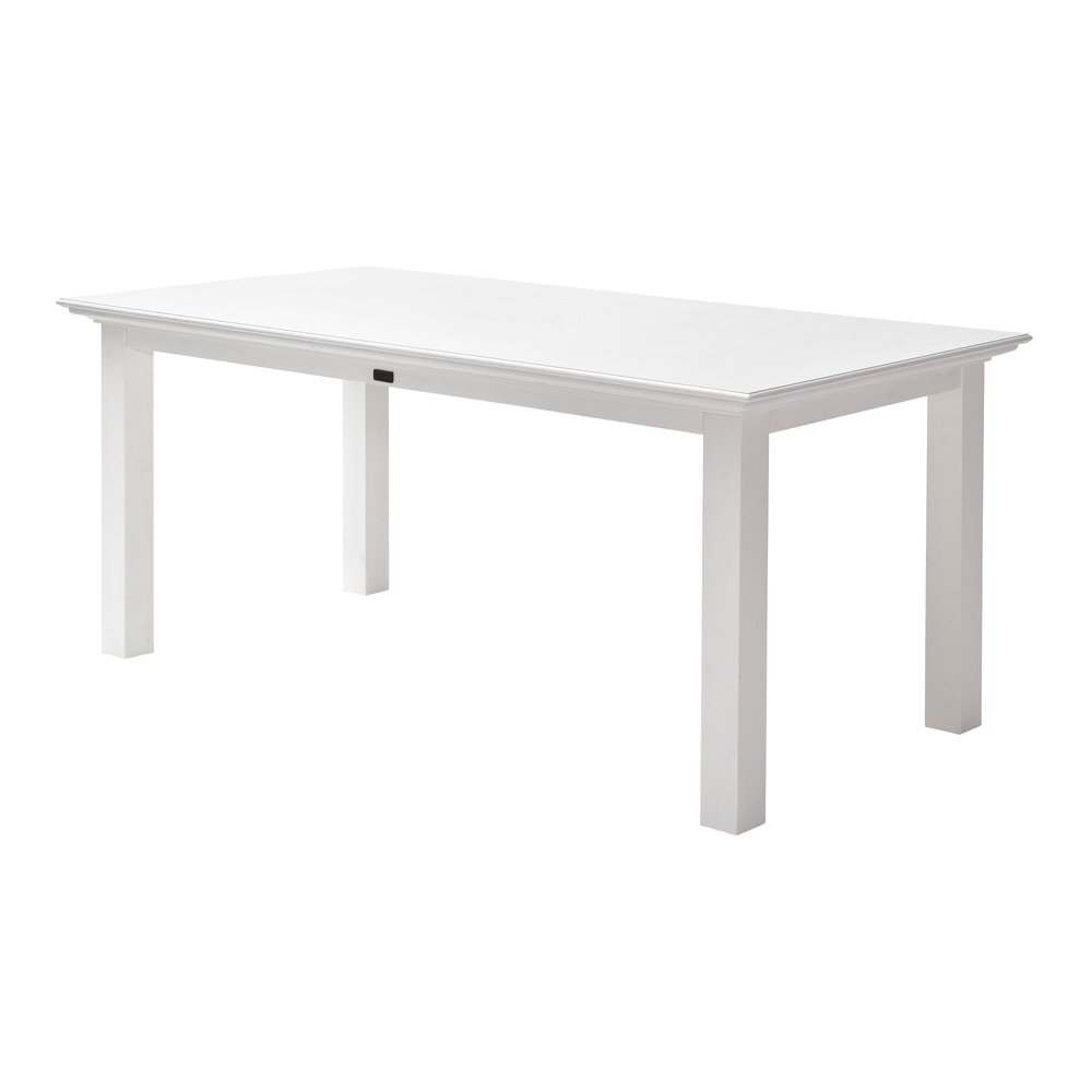 71" White Solid Wood Dining Table HomeRoots