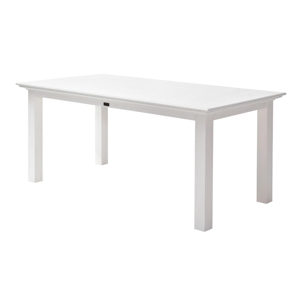 71" White Solid Wood Dining Table HomeRoots