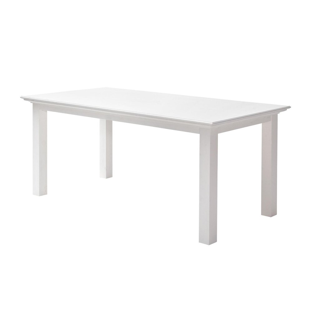 71" White Solid Wood Dining Table HomeRoots