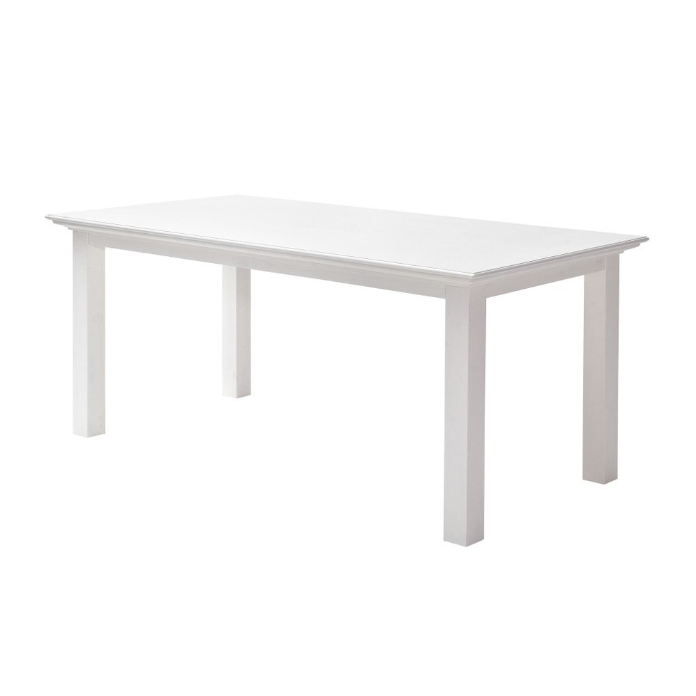 79" White Solid Wood Dining Table HomeRoots