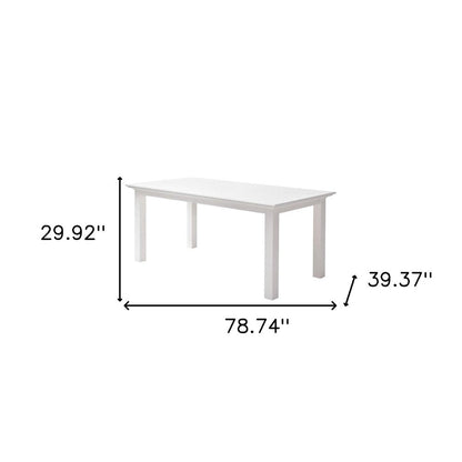 79" White Solid Wood Dining Table HomeRoots