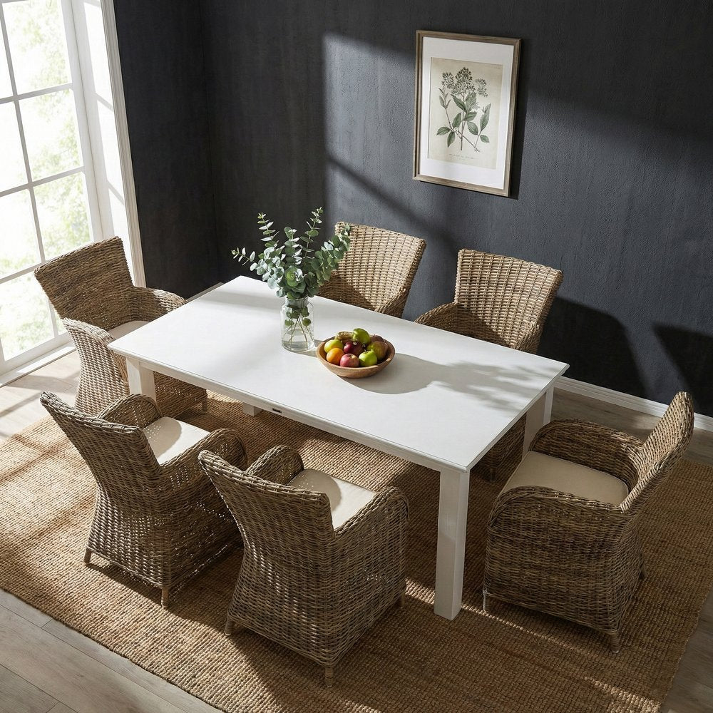 79" White Solid Wood Dining Table HomeRoots