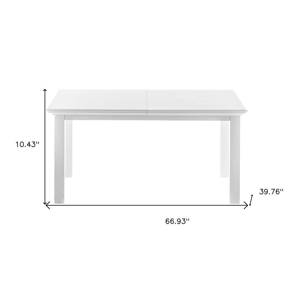 79" White Solid Wood Butterfly Leaf Extending Dining Table HomeRoots