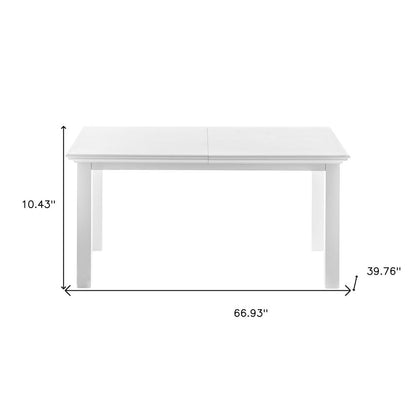 79" White Solid Wood Butterfly Leaf Extending Dining Table HomeRoots