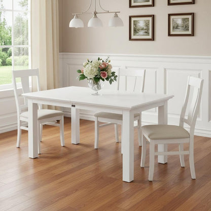 79" White Solid Wood Butterfly Leaf Extending Dining Table HomeRoots