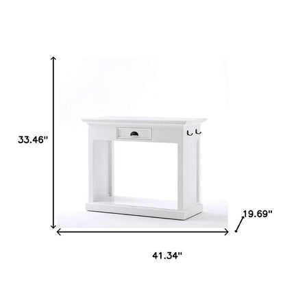 Three Piece White Solid Wood Dining Set with Two Chairs HomeRoots