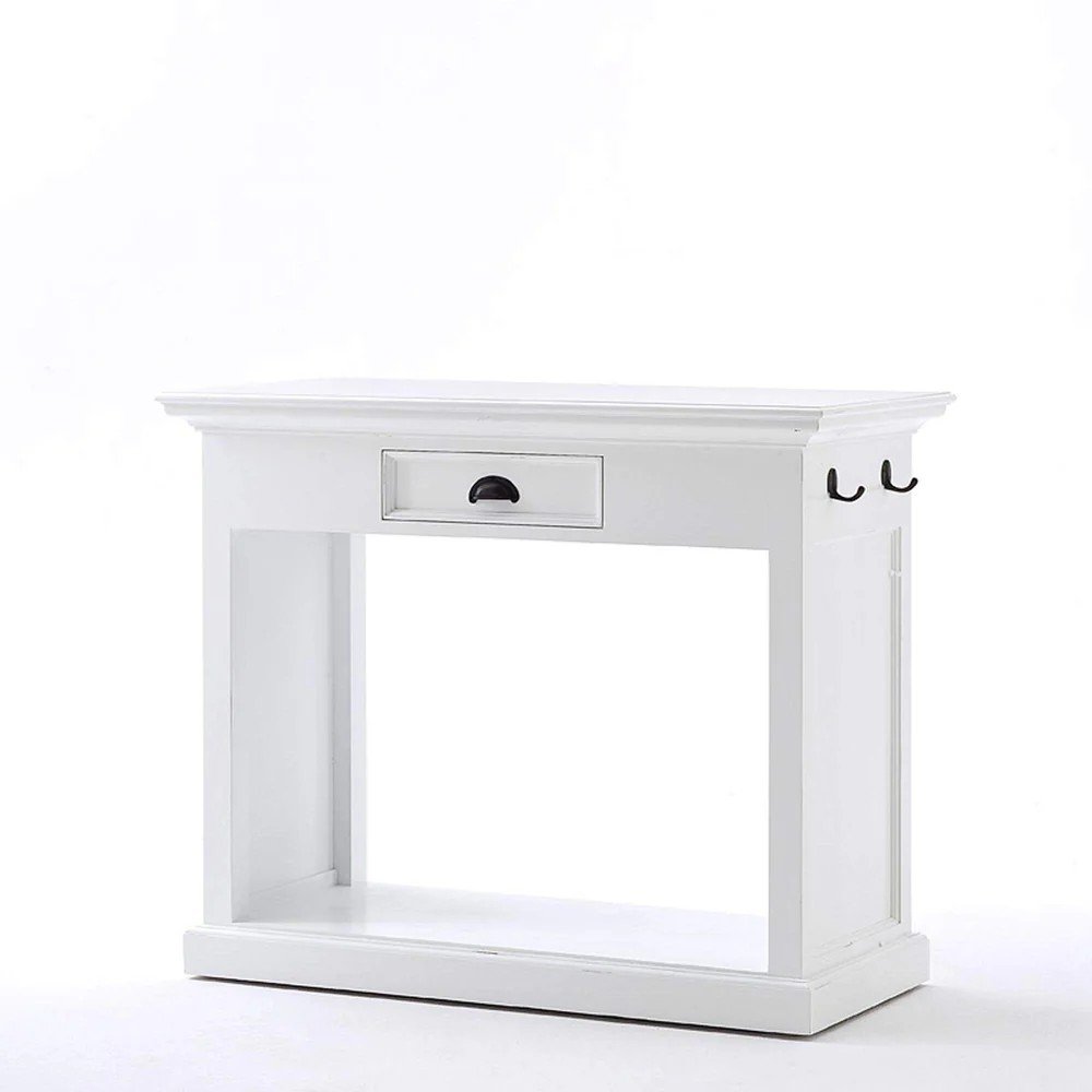 Three Piece White Solid Wood Dining Set with Two Chairs HomeRoots