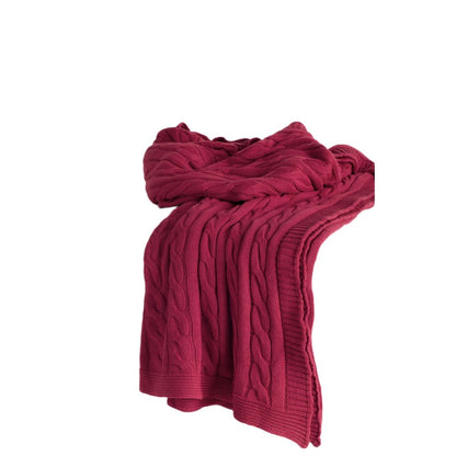 Red Knitted 100% Cotton Throw Blanket HomeRoots