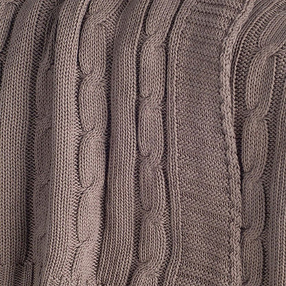 Brown Knitted 100% Cotton Throw Blanket HomeRoots