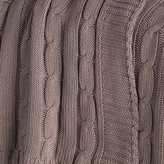 Brown Knitted 100% Cotton Throw Blanket HomeRoots