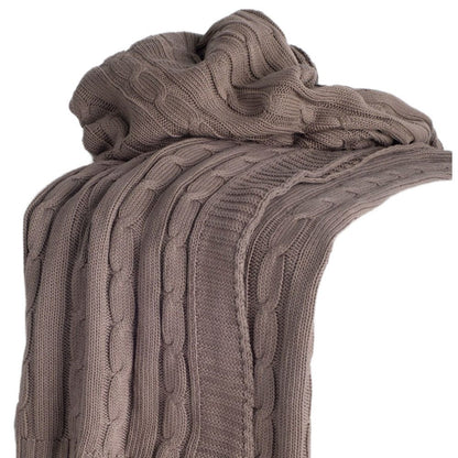 Brown Knitted 100% Cotton Throw Blanket HomeRoots
