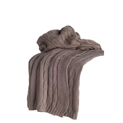 Brown Knitted 100% Cotton Throw Blanket HomeRoots