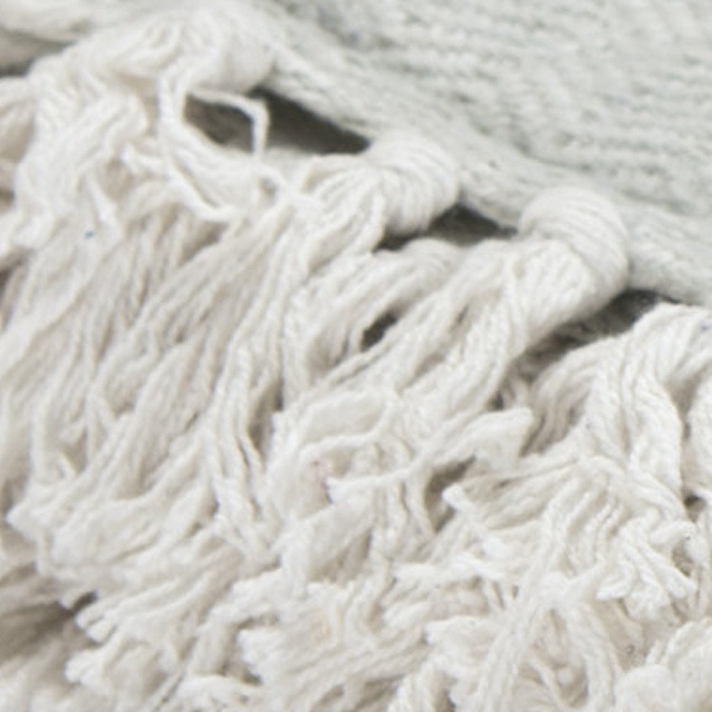 Light Gray Woven 100% Cotton Throw Blanket HomeRoots