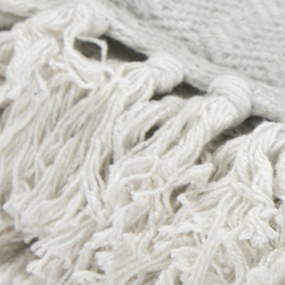 Light Gray Woven 100% Cotton Throw Blanket HomeRoots