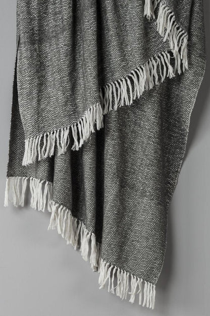 50" X 60" Black And White Chevron Cotton Throw Blanket HomeRoots