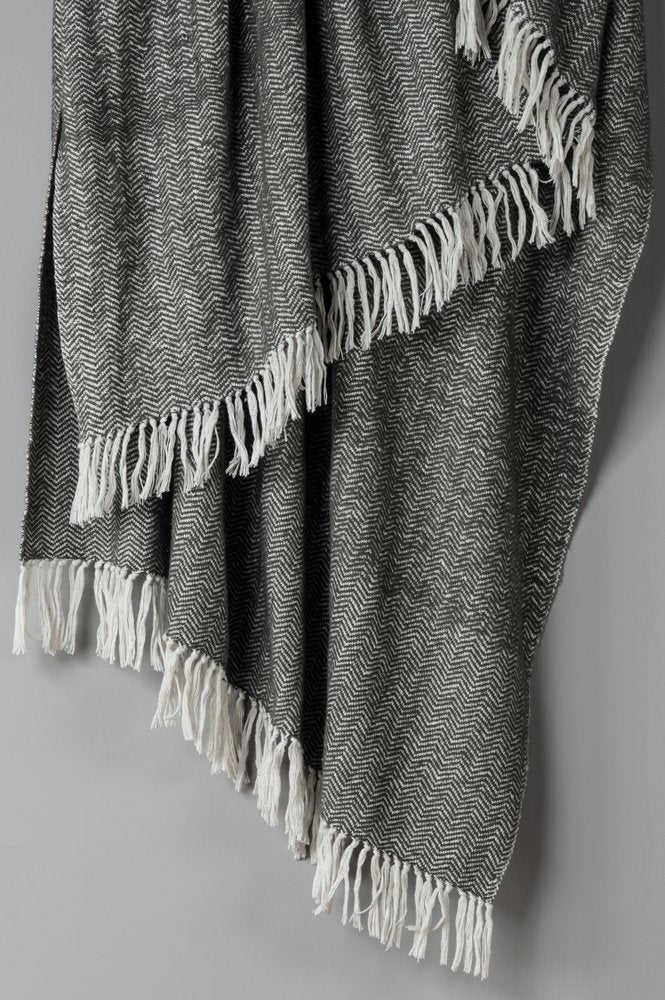 50" X 60" Black And White Chevron Cotton Throw Blanket HomeRoots